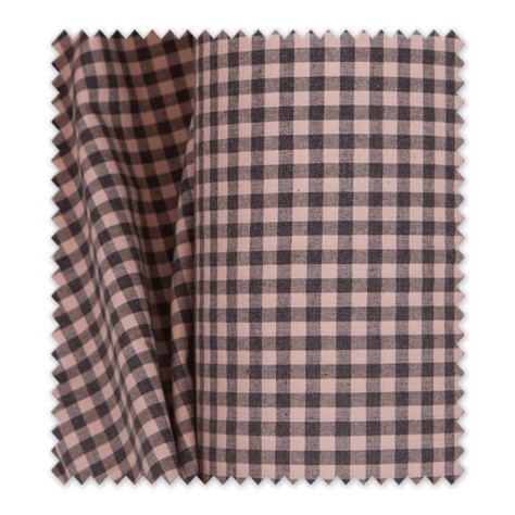 tela algodón cuadro vichy negro y rosa 11mm