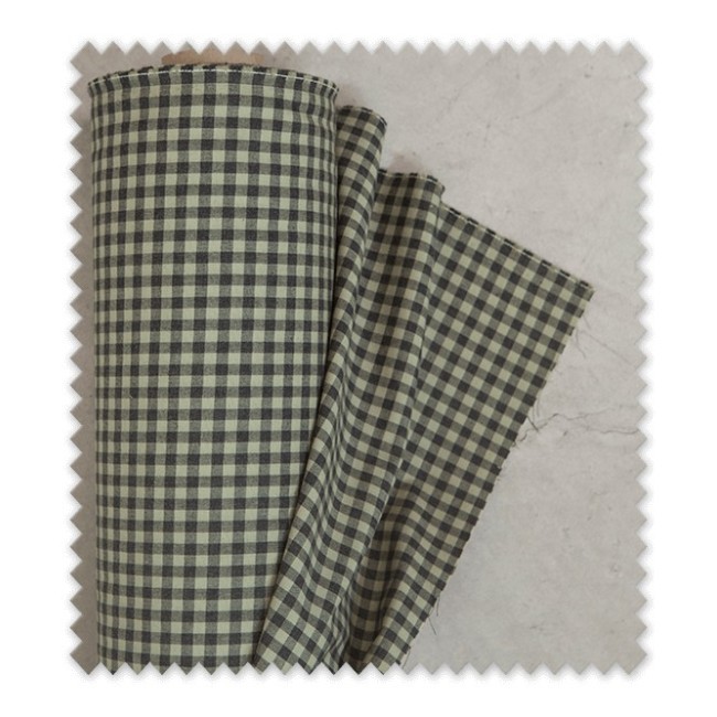 tela de algodón transpirable cuadro vichy negro verde