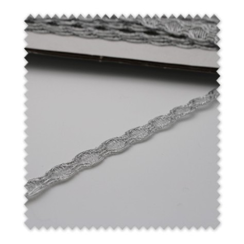 Rollo 25m Pasamanería Brillo Círculos Plata