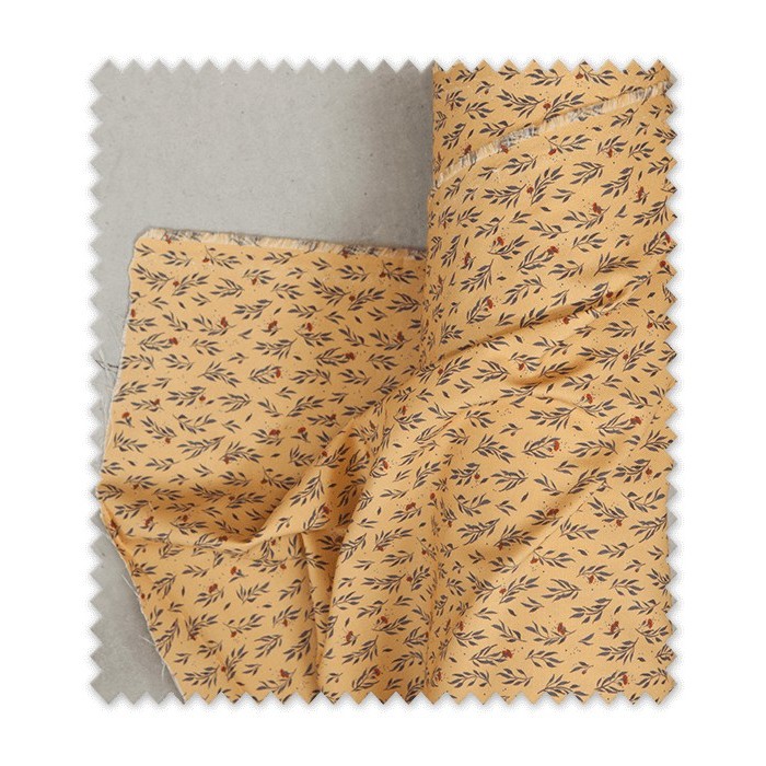 Viella Algodón 100%, Orgánico Hojas Antracita Flores Rojas