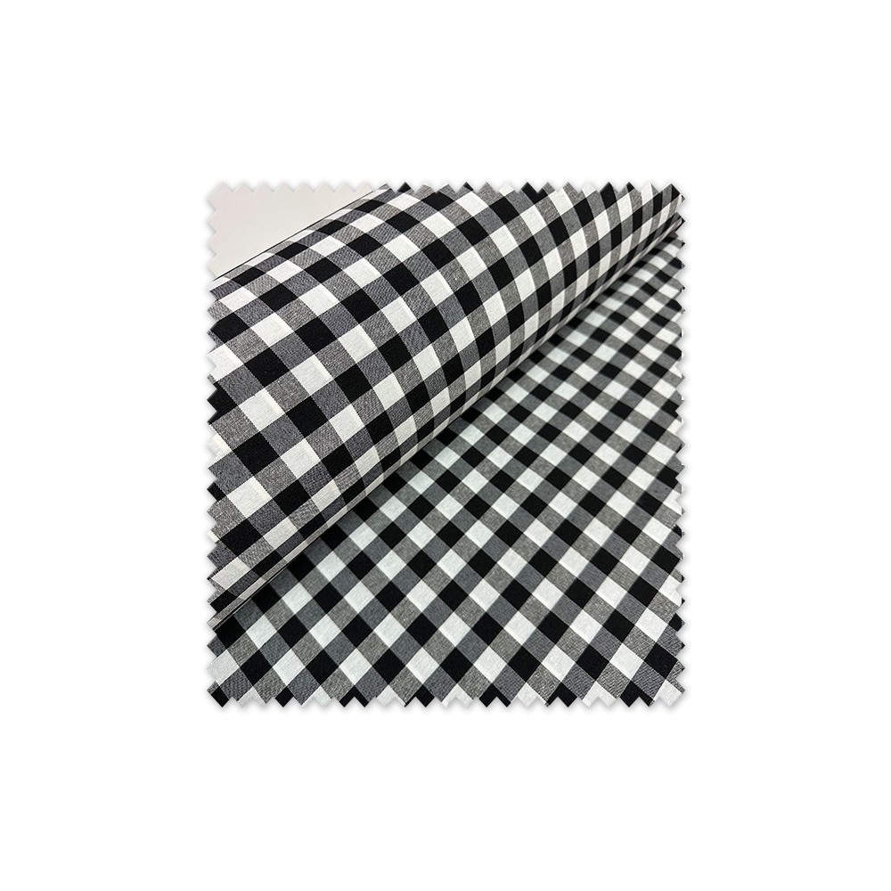 Tela loneta cuadros Vichy negro 2,80m ancho