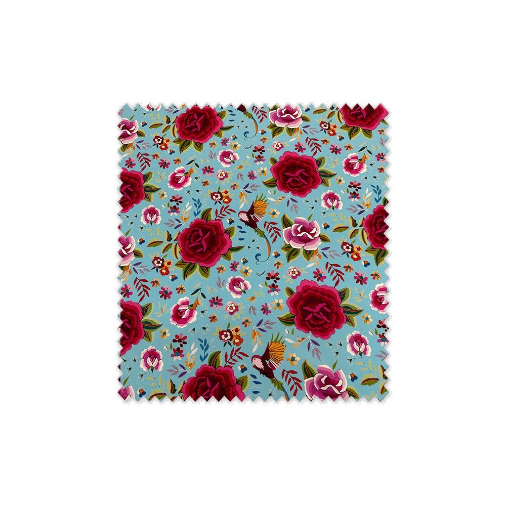 tela strech flamenca manila fondo celeste