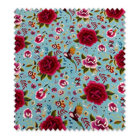 tela strech flamenca manila fondo celeste