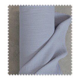 Doble Gasa/ Bambula Orgánica Azul Gris