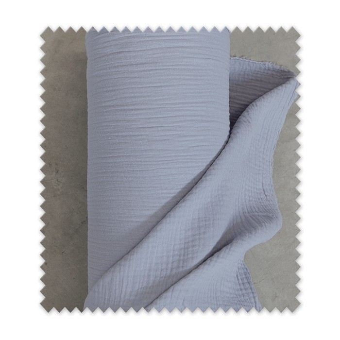 Doble Gasa/ Bambula Orgánica Azul Gris