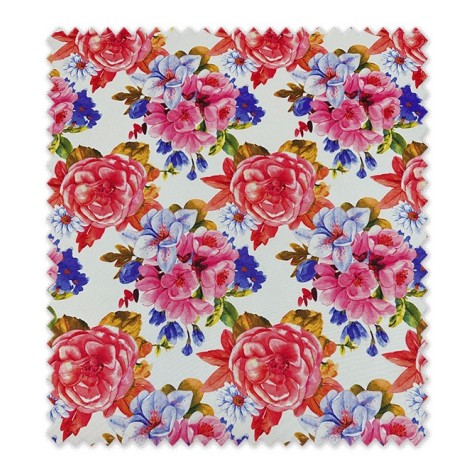 Tela strech flamenca flores rosas y lilas para traje de flamenca