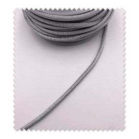 Cordón Trenzado 4mm Plata Brillo