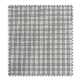 Loneta resistente cuadros vichy gris para cortinas y manteles