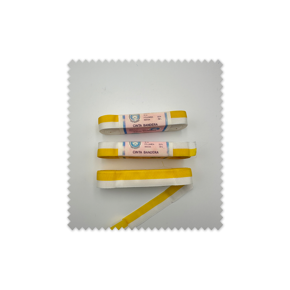 Cinta Bicolor Amarillo y Blanco · Pack 3x10m · Oferta Flash | Venta de telas Online
