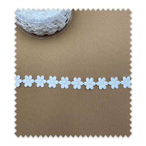 rollo 15 metros Flores troqueladas crudo OFERTA FLASH