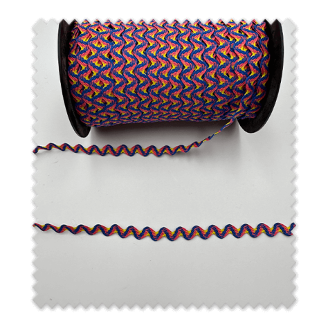 Pasamanería zig zag colores vivos para costura Pasamanería zig zag colores vivos para costura