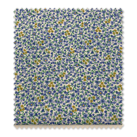 Retal 0,85m Popelín Flores Pequeñas Azules