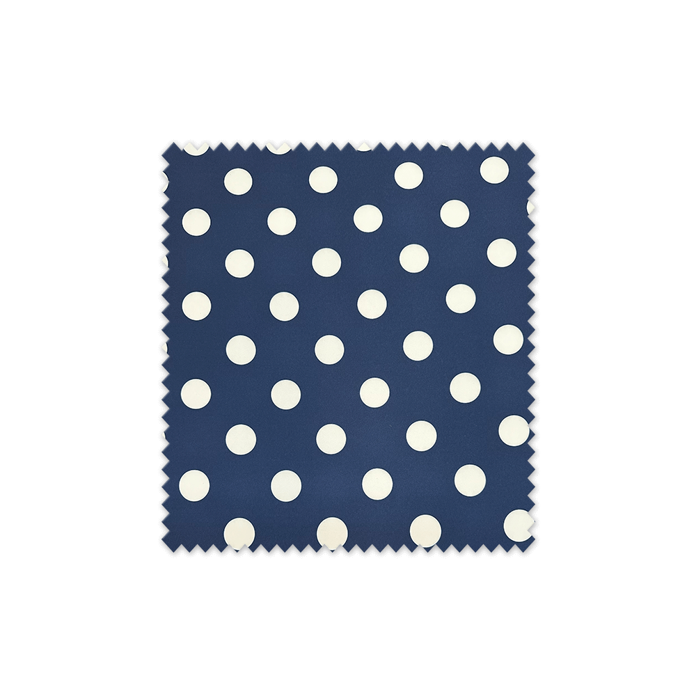 tela flamenca de lunares fondo azul marino