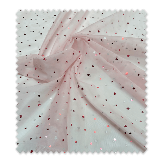 ▻ Comprar telas de Tul Foil Corazones | Venta de Telas Online