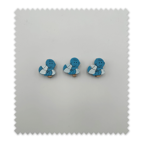 Pack 3 Pinzas Forma Bebé Azul