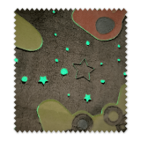 Tela coralina que brilla en la oscuridad con dibujos de videojuegos | Venta de telas Online