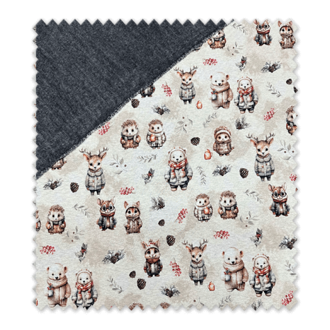 Sudadera Doble Cara Animales Fondo Beige