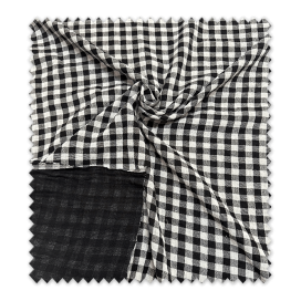 Doble gasa vichy negro doble cara | Ligera y reversible| Venta de telas Online