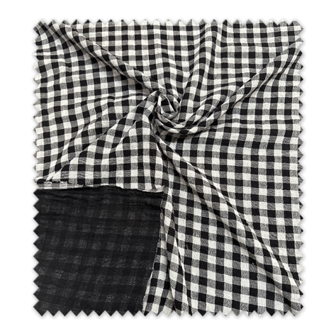 Doble gasa vichy negro doble cara | Ligera y reversible| Venta de telas Online