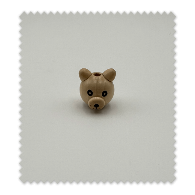 Bola osito madera natural | Complemento artesanal para bebé | Venta de telas Online