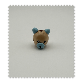 Bola osito azul de madera | Accesorios seguros para bebés | Venta de telas Online