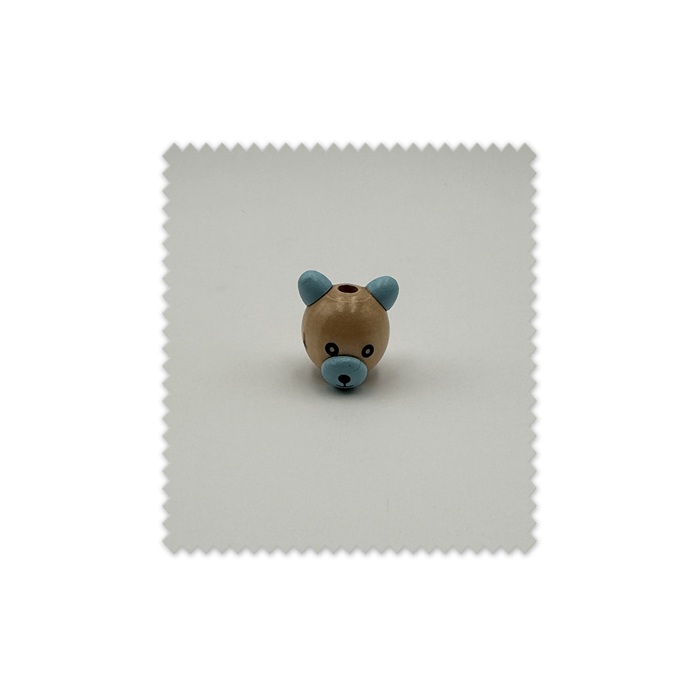 Bola osito azul de madera | Accesorios seguros para bebés | Venta de telas Online