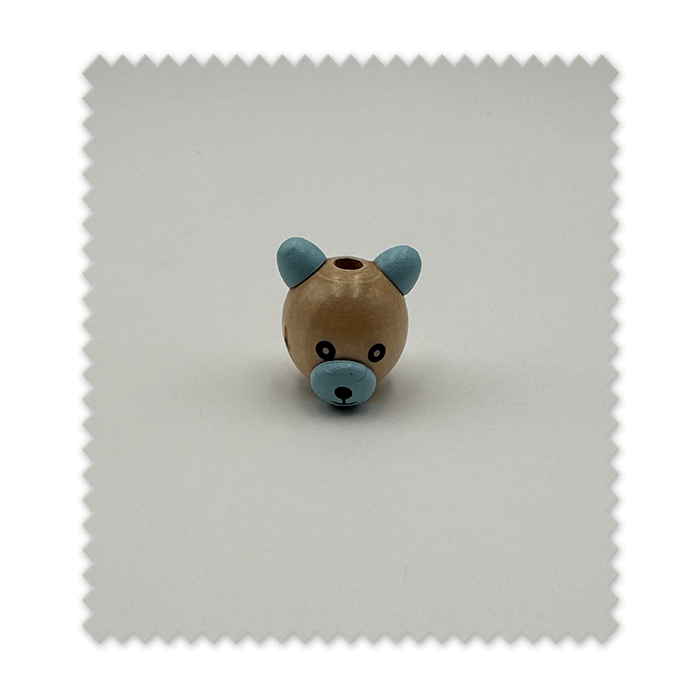 Bola osito azul de madera | Accesorios seguros para bebés | Venta de telas Online