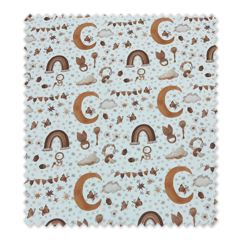 Tela Popelín Lunas y Arcoíris – Estampado en Tonos Tierra | Venta de telas Online Tela Popelín Lunas y Arcoíris – Estampado en Tonos Tierra | Venta de telas Online