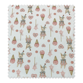 Popelín Osito, Helados y Corazones Rosa | Tela Algodón Infantil | Venta de telas Online