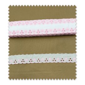 □ Tira Bordada Color Rosa Bebé □ Venta de telas Online