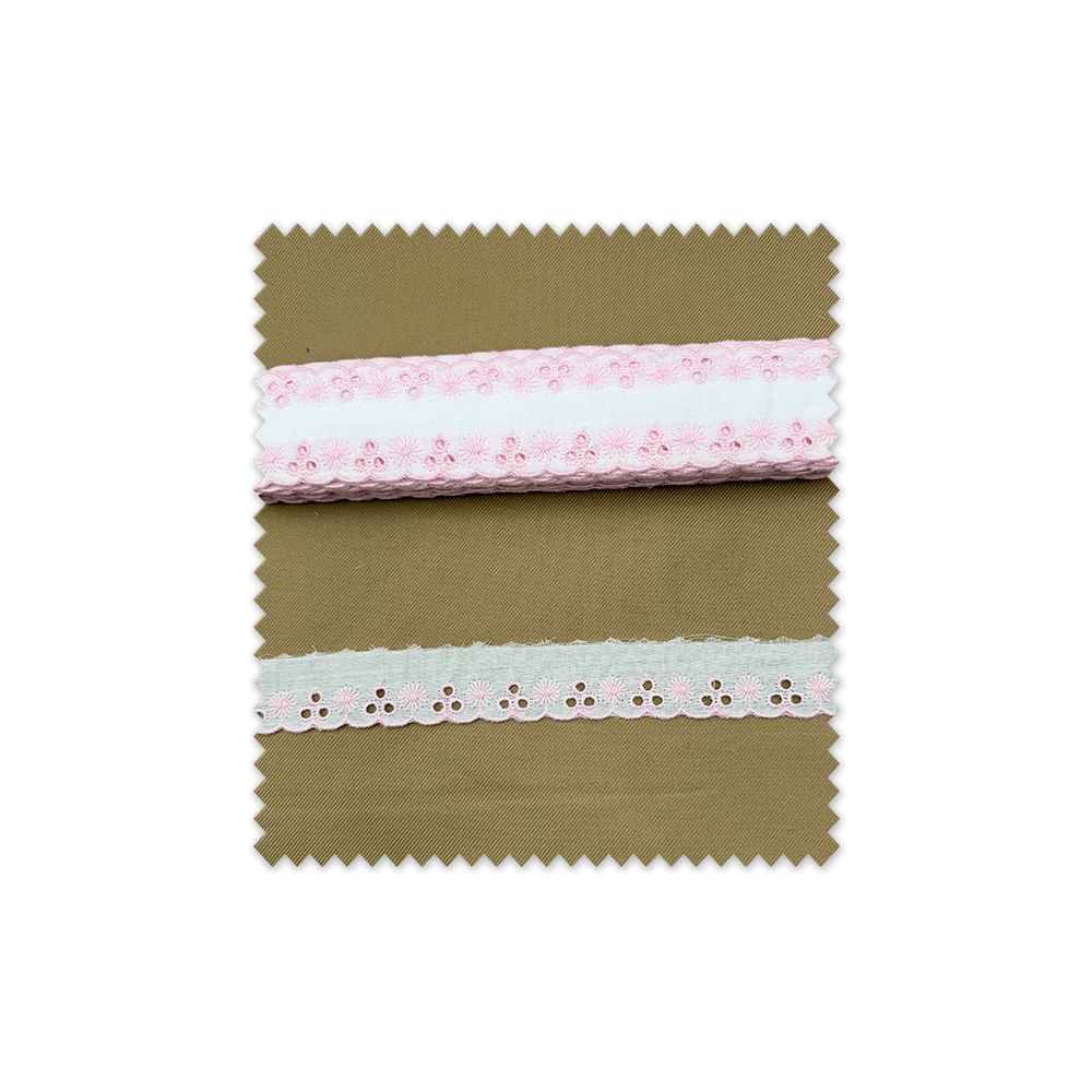 □ Tira Bordada Color Rosa Bebé □ Venta de telas Online