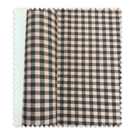 Tela Algodón Cuadro Vichy Negro y Rosa 11mm | Tejido Algodón 100%