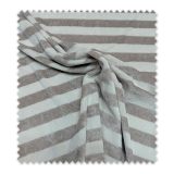 Tela rizo bambú rayas topo beige ecológica absorbente