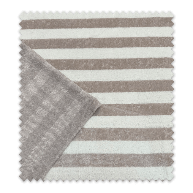 Tela de Rizo Bambú Rayas Topo y Beige – Suave, Absorbente y Natural | Ideal para Toallas, Bebés y Baño