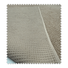 Tela Rizo Doble Cara Waffle Arena | Algodón Natural para Baño y Bebé