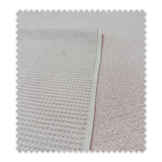 Tela Rizo Doble Cara Waffle Rosa Bebé | Algodón para Toallas y Bebé
