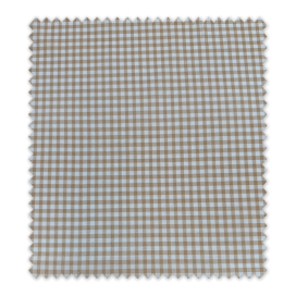 Tela popelín cuadros vichy beige algodón confección