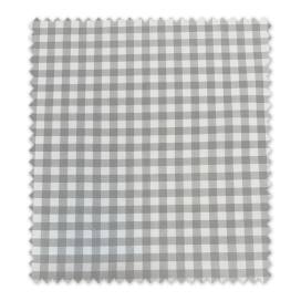 Tela popelín cuadros vichy gris algodón