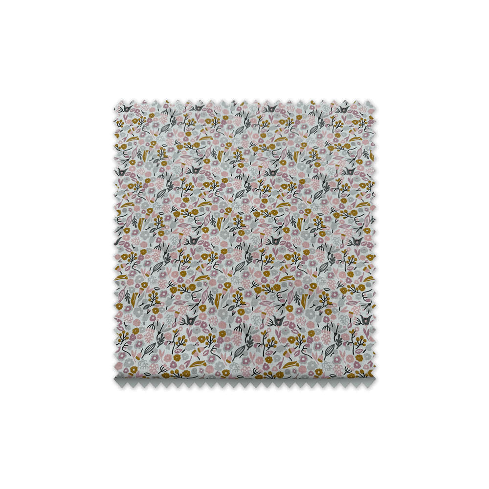 ■ Tienda de Telas al mejor Precio  ■  Retal Flores – Fondo Blanco Natural