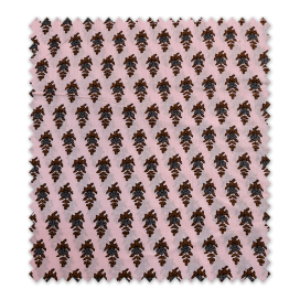 Tela Algodón Indiana Flor Marrón Fondo Rosa – 100% algodón suave | Venta de telas Online
