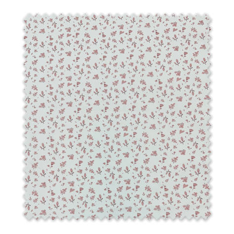Popelín Flores y Corazones Rosa Empolvado | Tela Infantil Suave Popelín Flores y Corazones Rosa Empolvado | Tela Infantil Suave