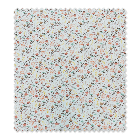 Popelín Flores Turquesa, Amarillo y Coral | Telas de Algodón Popelín Flores Turquesa, Amarillo y Coral | Telas de Algodón