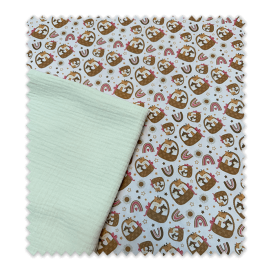 Combinado animales y doble gasa cruda | Pack de telas coordinadas • Venta de telas Online