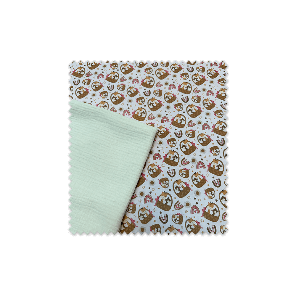 Combinado animales y doble gasa cruda | Pack de telas coordinadas • Venta de telas Online