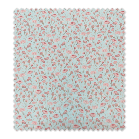 Popelín Flores Acuarela Rosa Fondo Azul – Tela algodón floral