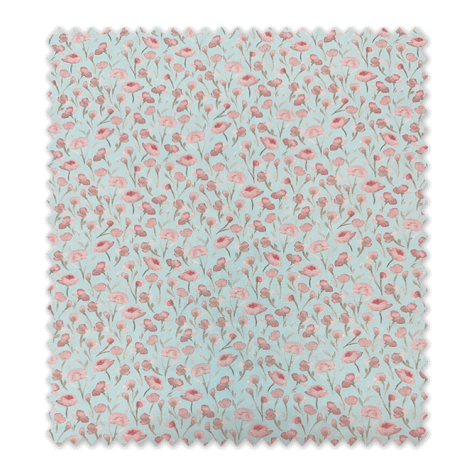 Popelín Flores Acuarela Rosa Fondo Azul – Tela algodón floral Popelín Flores Acuarela Rosa Fondo Azul – Tela algodón floral