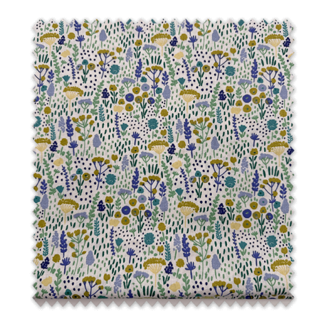Retal Flores Verde y Lila Algodón 100% – 0,55m