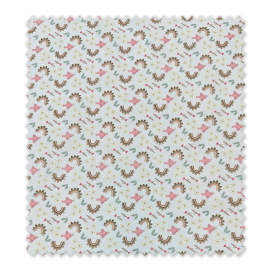Tela Popelín Arcoíris y Peces Rosa y Camel – Algodón suave