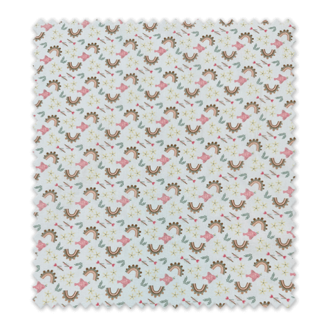 Tela Popelín Arcoíris y Peces Rosa y Camel – Algodón suave Tela Popelín Arcoíris y Peces Rosa y Camel – Algodón suave