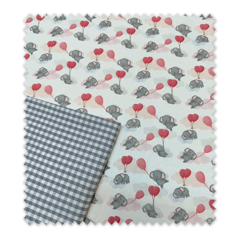 ● Idea Combinado Elefantes y Vichy Gris – Telas coordinadas para coser| Venta de Telas Online ● Idea Combinado Elefantes y Vichy Gris – Telas coordinadas para coser| Venta de Telas Online